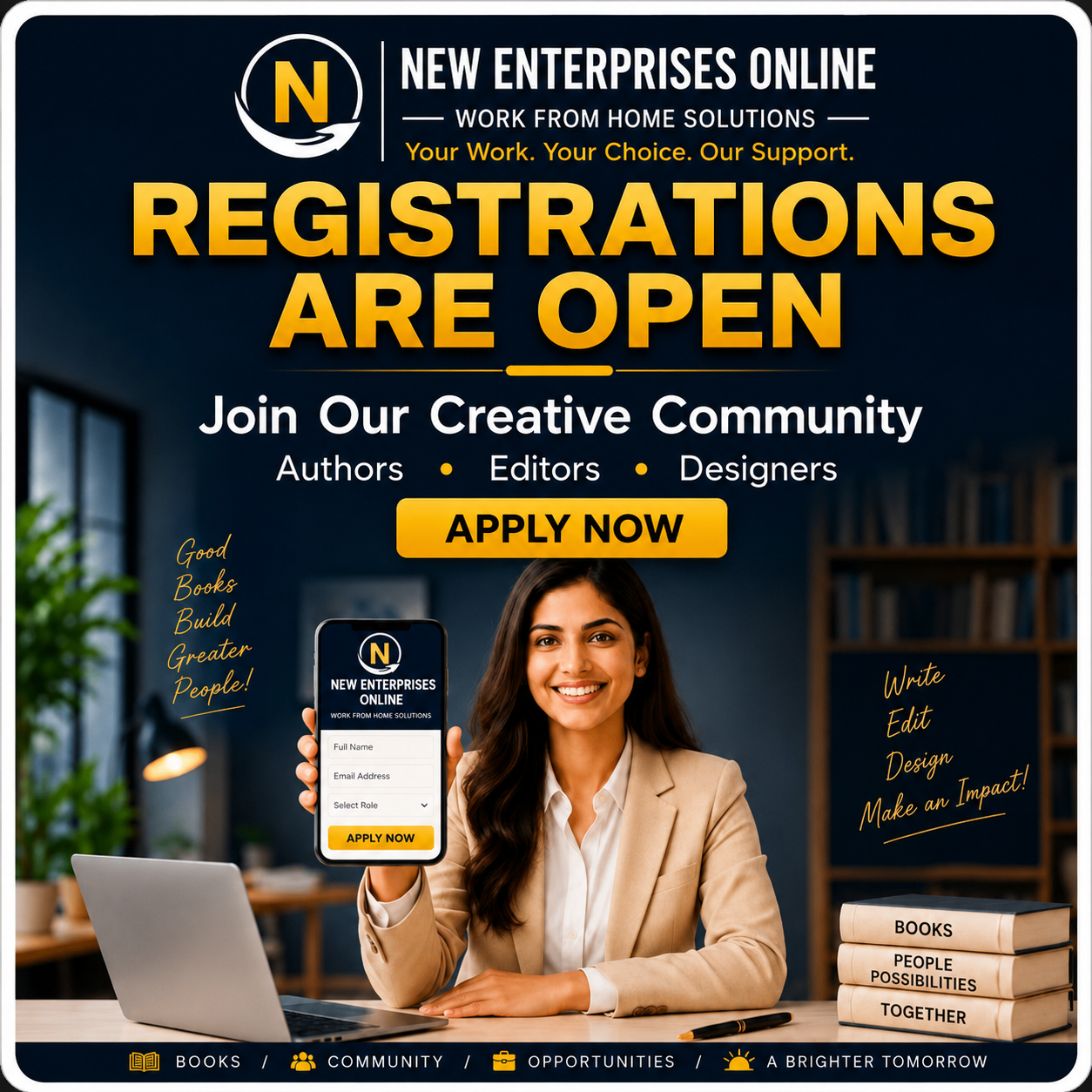 New Enterprises Online registrations are open — join our creative community